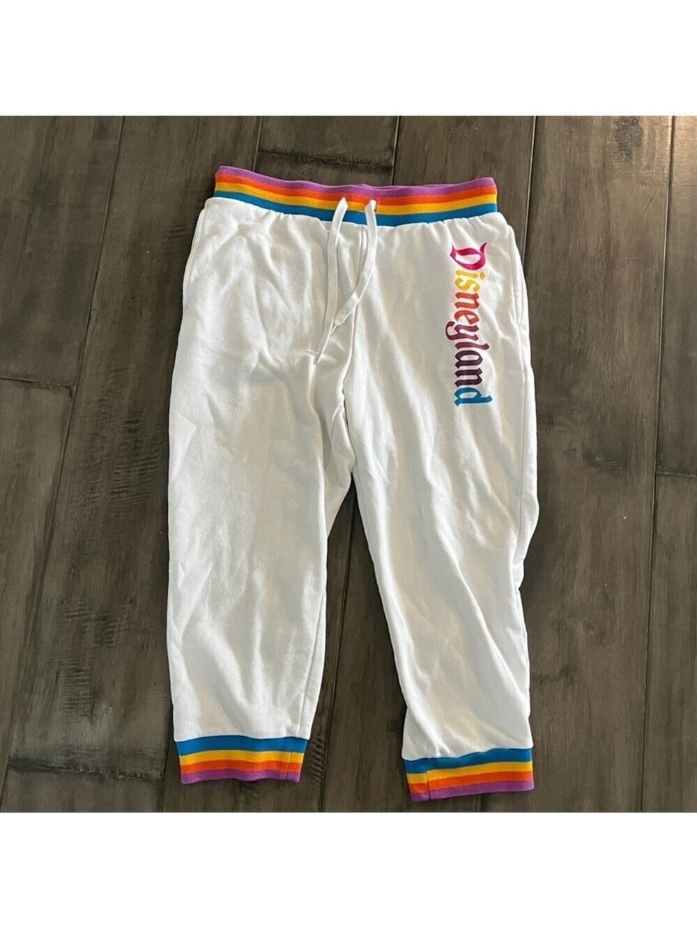 Disney Parks Disneyland Cropped Joggers with Rainbow Trim - Size Medium